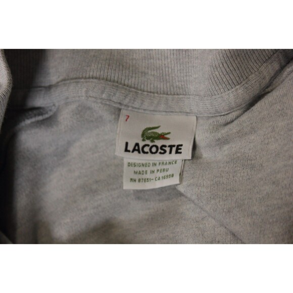 Lacoste Sweater Quarter Zip Mens Mock Turtle Neck Alligator Gray Sz 7 XXL - Picture 8 of 10